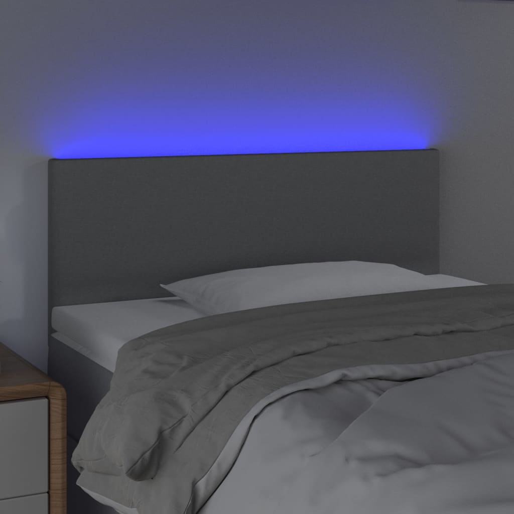 Κεφαλάρι Κρεβατιού LED Ανοιχτό Γκρι 90x5x78/88 εκ. Υφασμάτινο - Pakobazaar