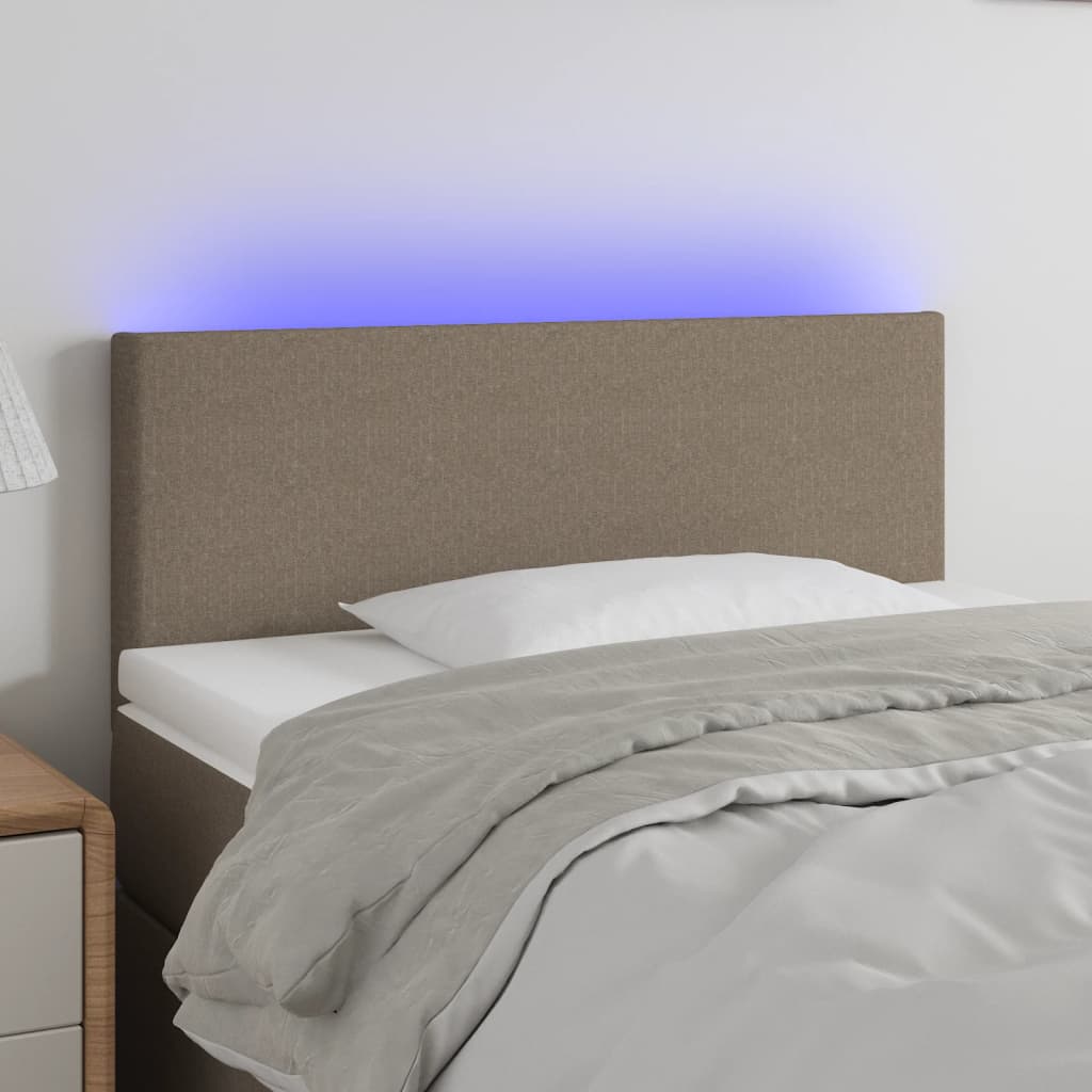 Κεφαλάρι Κρεβατιού LED Taupe 90x5x78/88 εκ. Υφασμάτινο