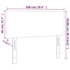 Κεφαλάρι Κρεβατιού LED Ανοιχτό Γκρι 100x5x78/88 εκ. Υφασμάτινο
