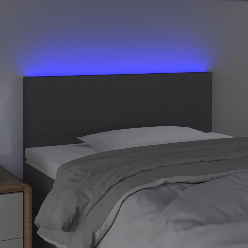 Κεφαλάρι Κρεβατιού LED Σκούρο Γκρι 100x5x78/88 εκ. Υφασμάτινο