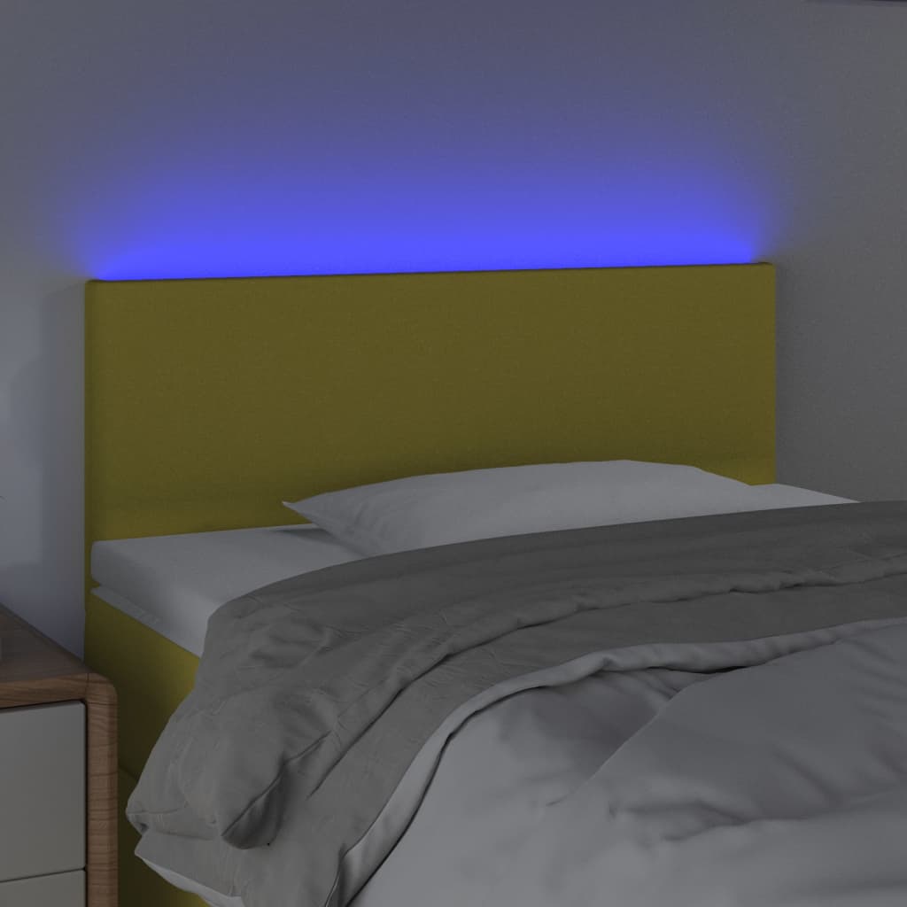 Κεφαλάρι Κρεβατιού LED Πράσινο 100x5x78/88 εκ. Υφασμάτινο - Pakobazaar