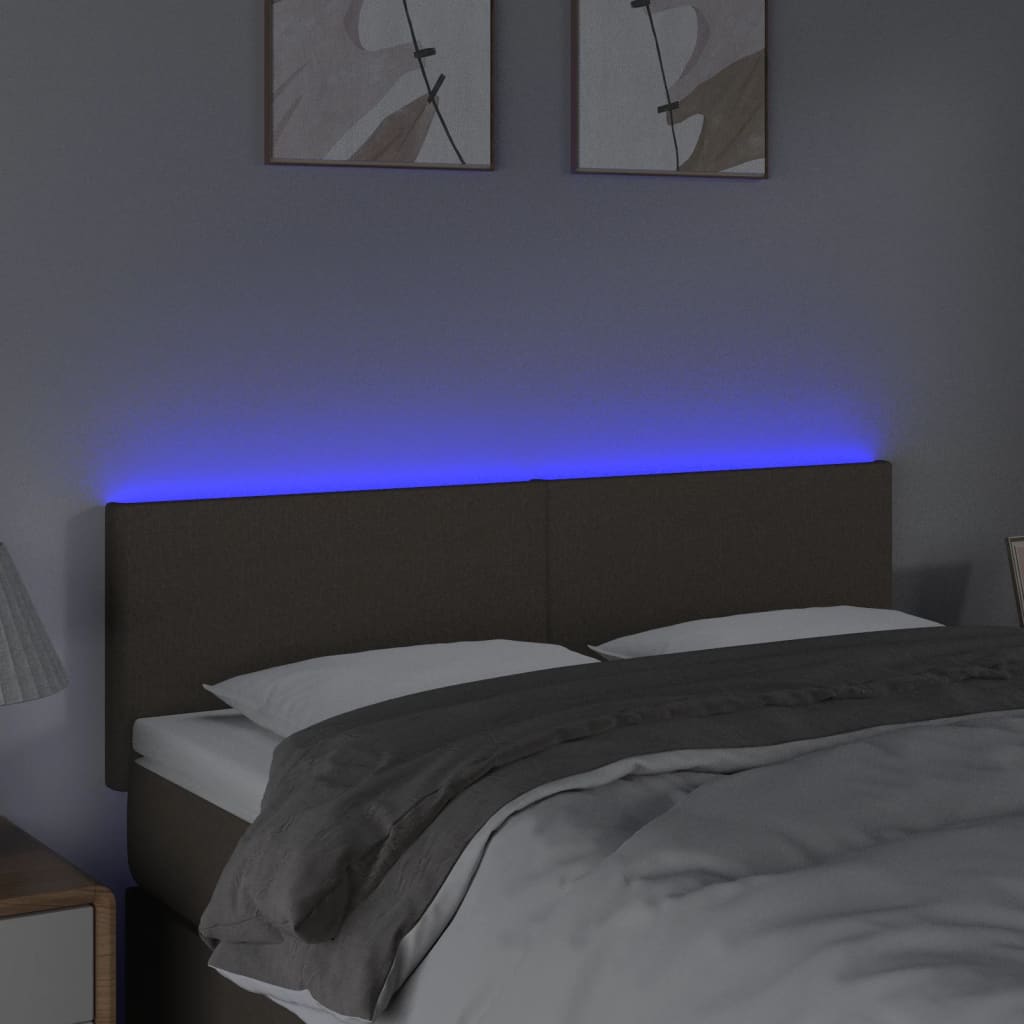 Κεφαλάρι Κρεβατιού LED Taupe 144x5x78/88 εκ. Υφασμάτινο