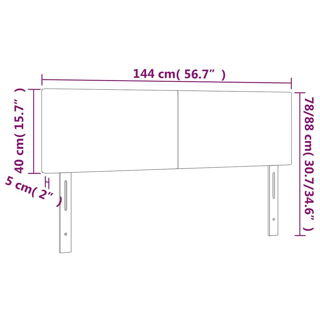 Κεφαλάρι Κρεβατιού LED Πράσινο 144x5x78/88 εκ. Υφασμάτινο