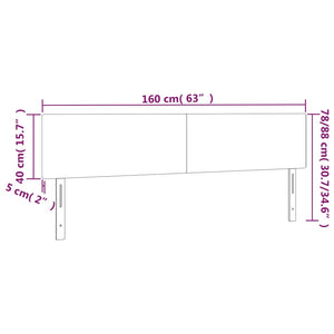 Κεφαλάρι Κρεβατιού LED Σκούρο Γκρι 160x5x78/88 εκ. Υφασμάτινο