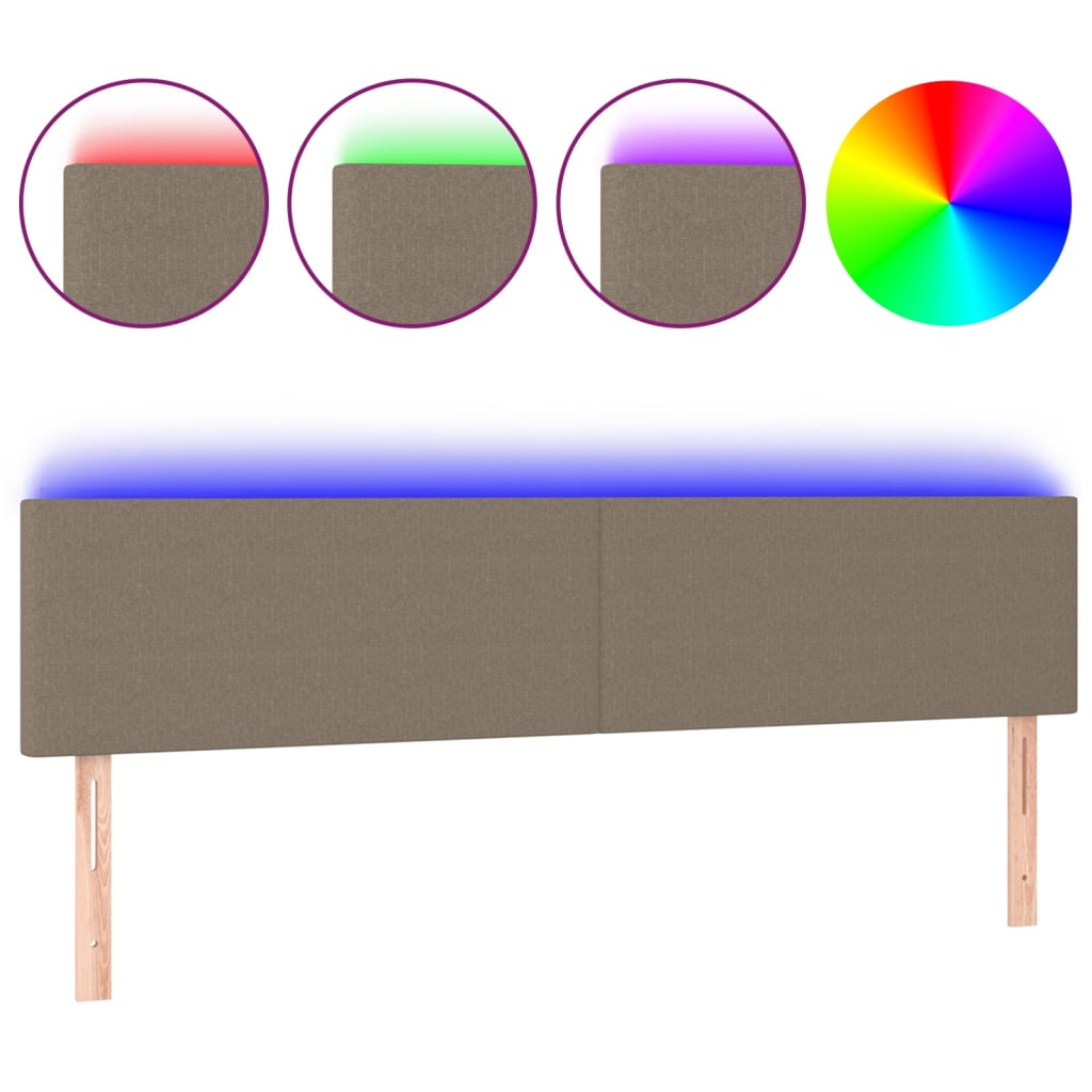 Κεφαλάρι Κρεβατιού LED Taupe 180x5x78/88 εκ. Υφασμάτινο