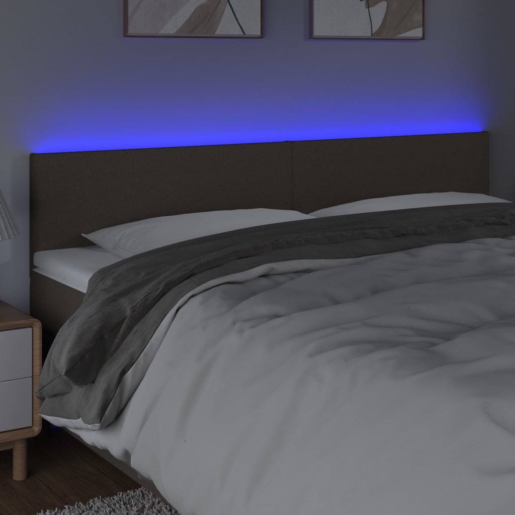 Κεφαλάρι Κρεβατιού LED Taupe 180x5x78/88 εκ. Υφασμάτινο