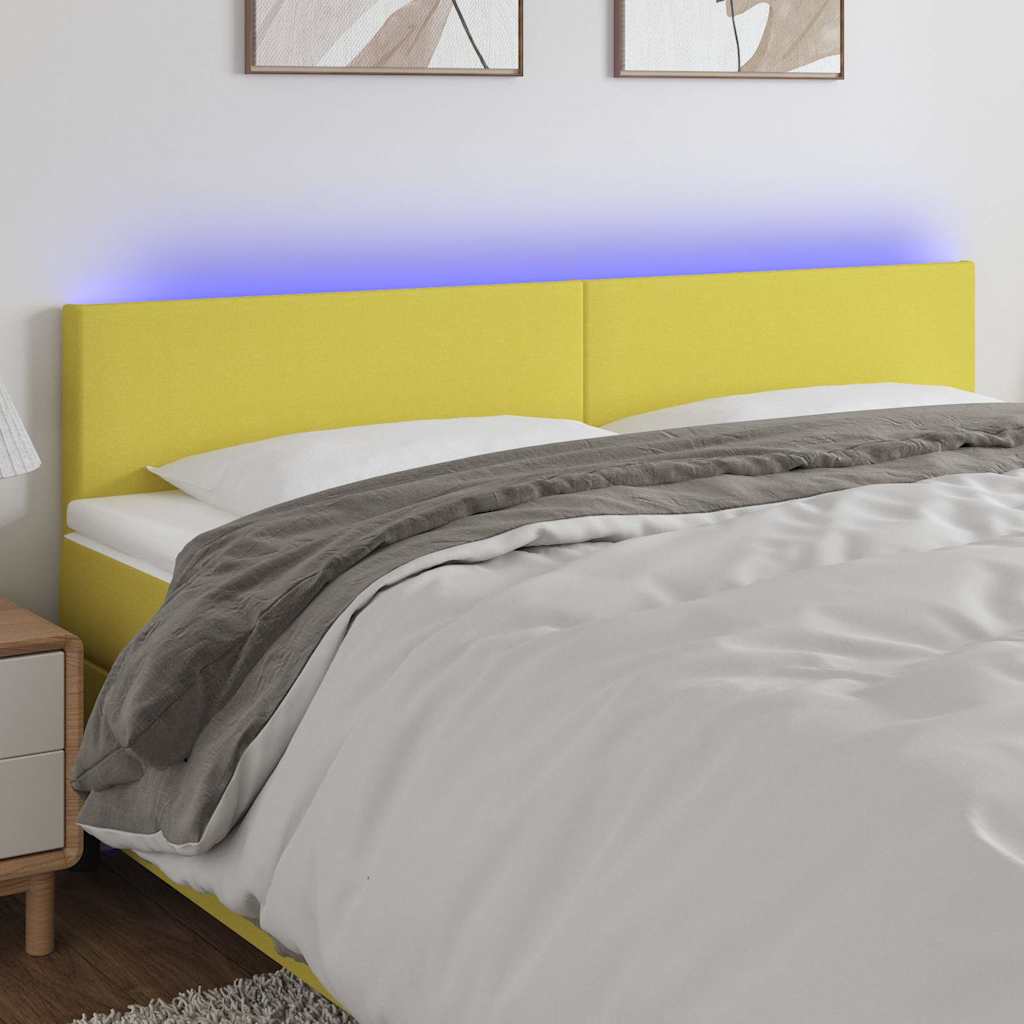 Κεφαλάρι Κρεβατιού LED Πράσινο 180x5x78/88 εκ. Υφασμάτινο - Pakobazaar