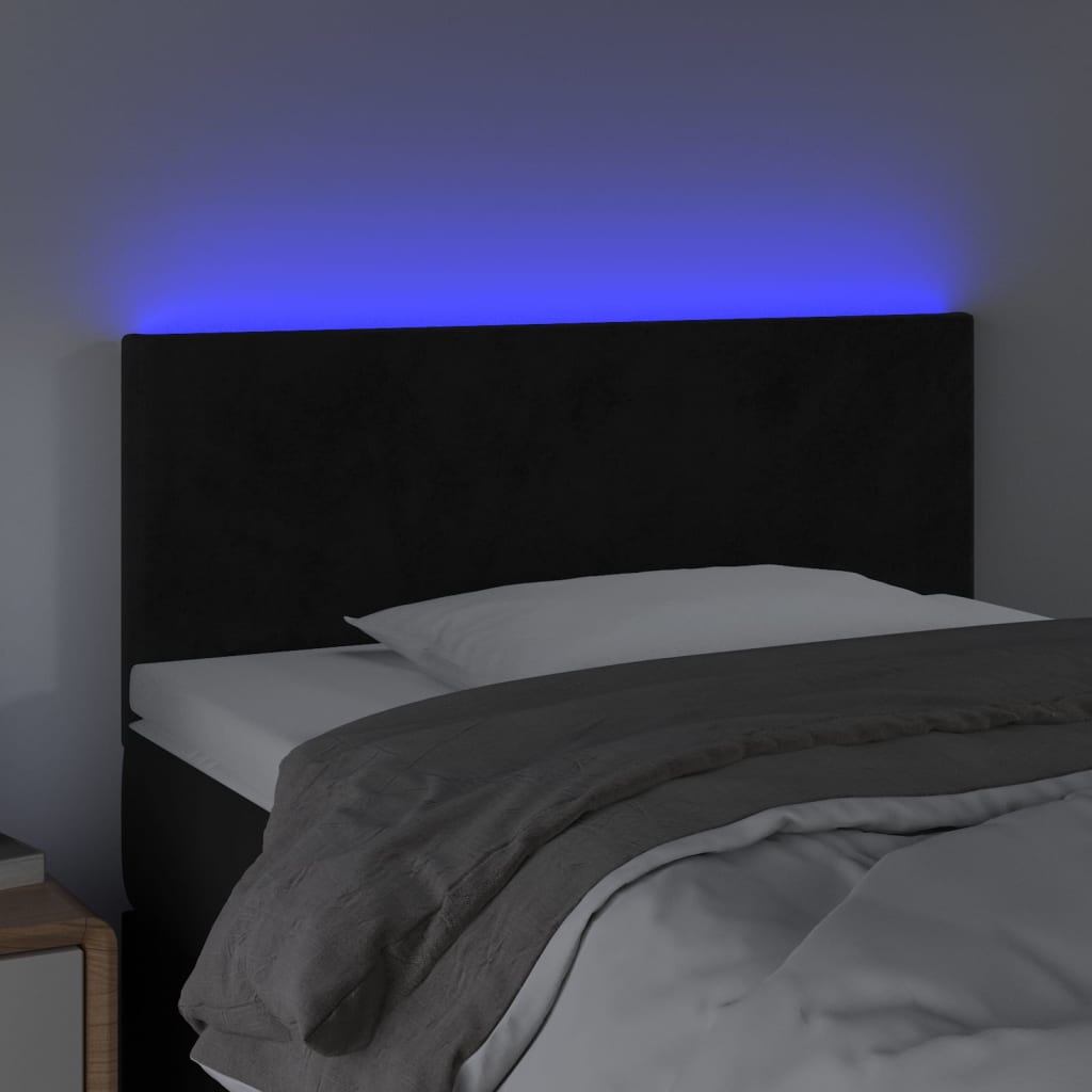 Κεφαλάρι Κρεβατιού LED Μαύρο 100x5x78/88 εκ. Βελούδινο