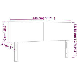 Κεφαλάρι Κρεβατιού LED Ροζ 144x5x78/88 εκ. Βελούδινο
