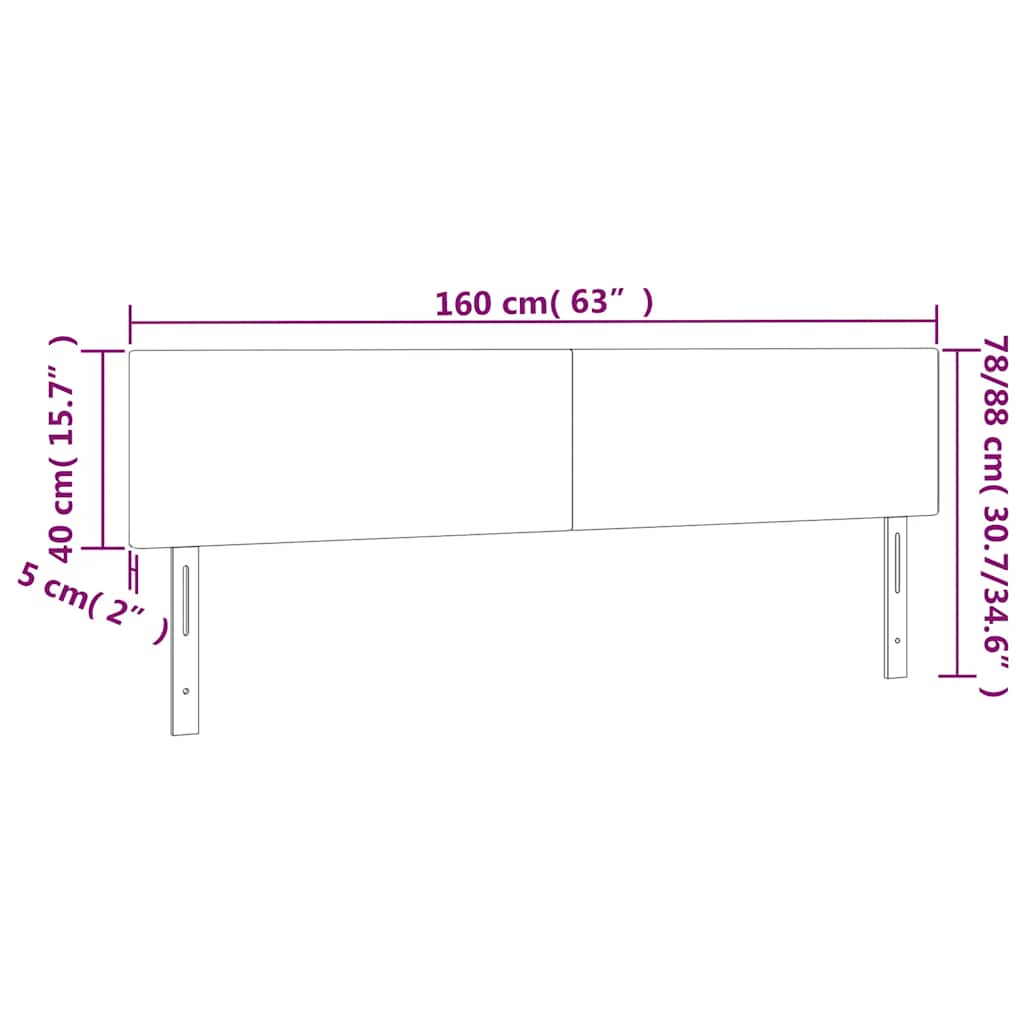 Κεφαλάρι Κρεβατιού LED Σκούρο Πράσινο 160x5x78/88 εκ. Βελούδινο