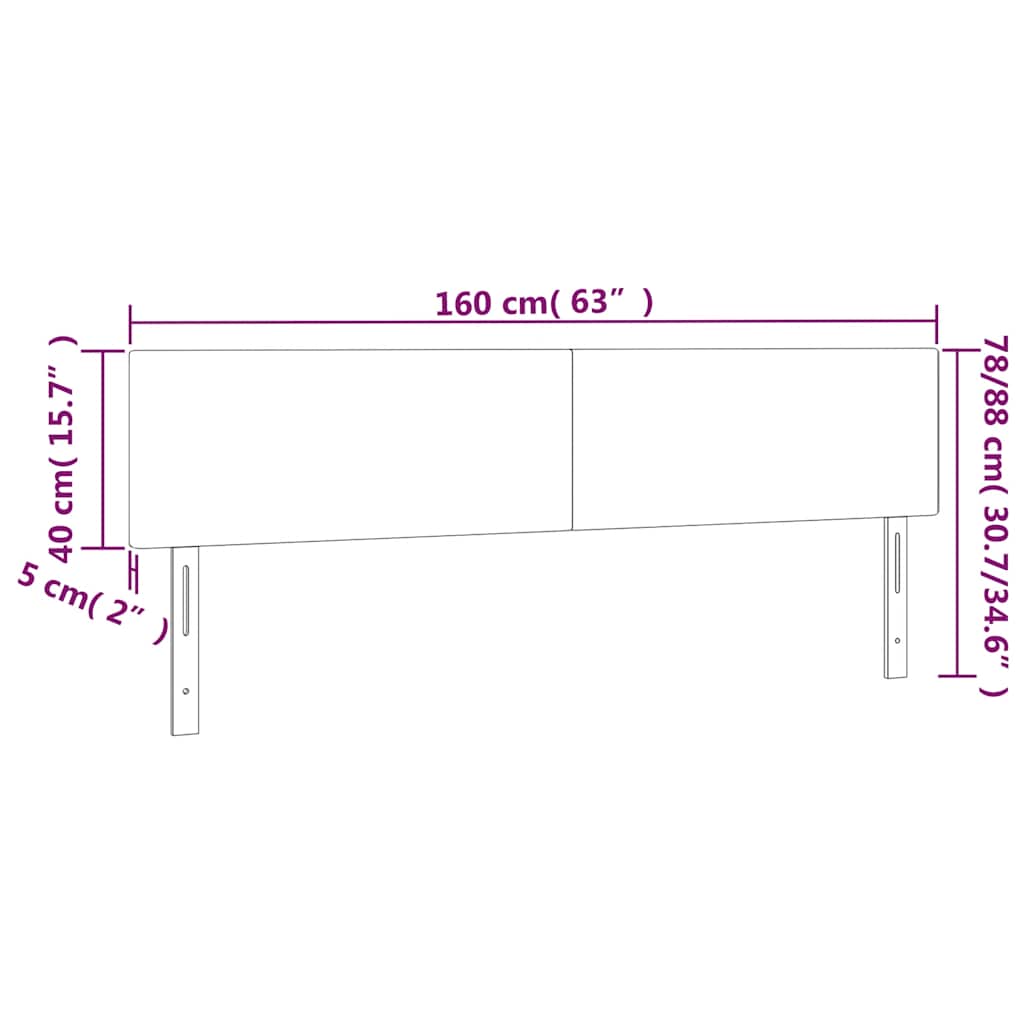 Κεφαλάρι Κρεβατιού LED Σκούρο Μπλε 160x5x78/88 εκ. Βελούδινο