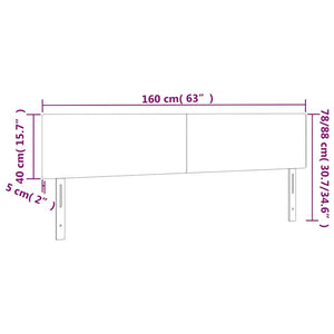 Κεφαλάρι Κρεβατιού LED Σκούρο Μπλε 160x5x78/88 εκ. Βελούδινο - Pakobazaar