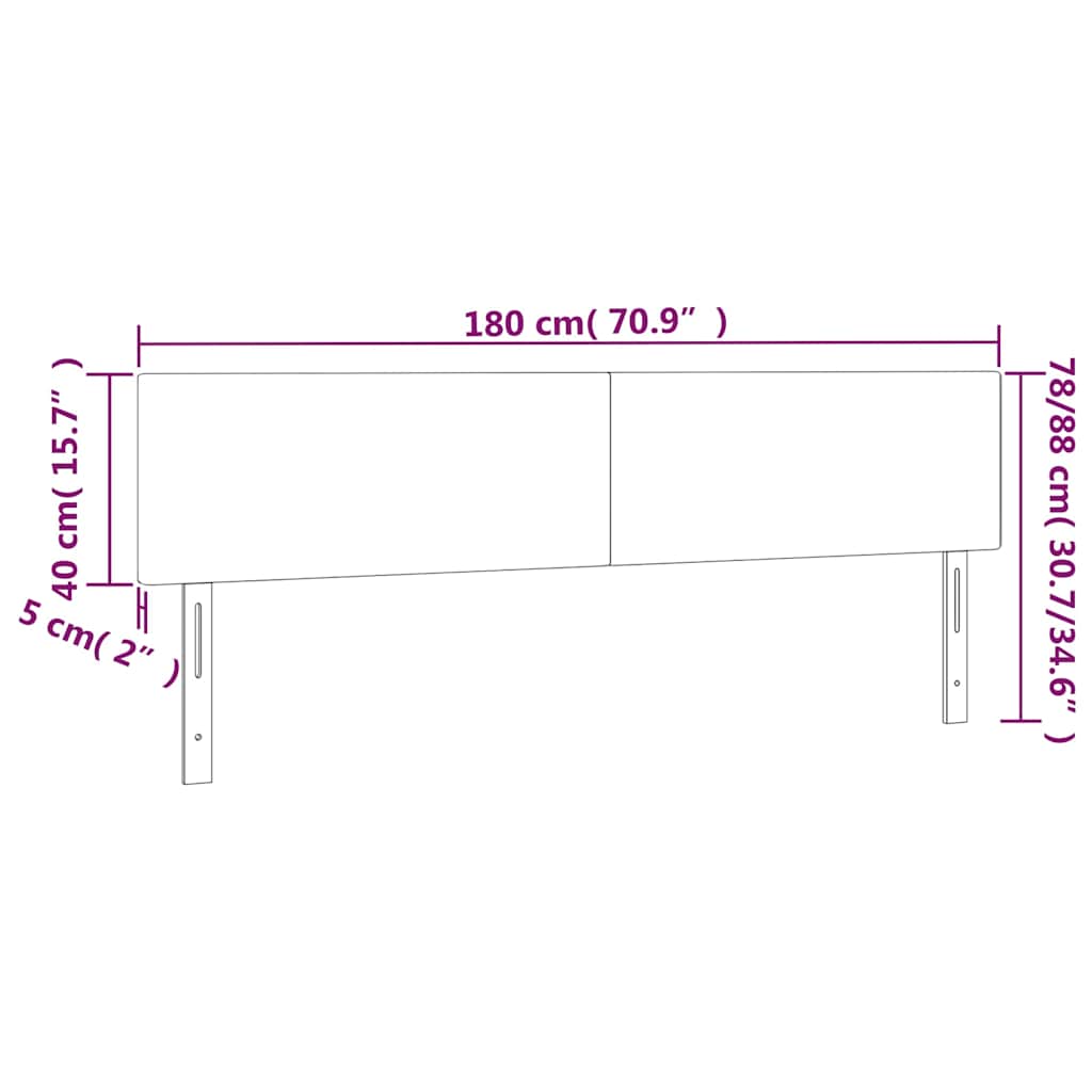 Κεφαλάρι Κρεβατιού LED Σκούρο Πράσινο 180x5x78/88 εκ. Βελούδινο