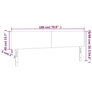 Κεφαλάρι Κρεβατιού LED Σκούρο Πράσινο 180x5x78/88 εκ. Βελούδινο
