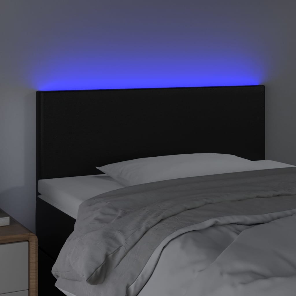Κεφαλάρι Κρεβατιού LED Μαύρο 100x5x78/88 εκ. Συνθετ. Δέρμα