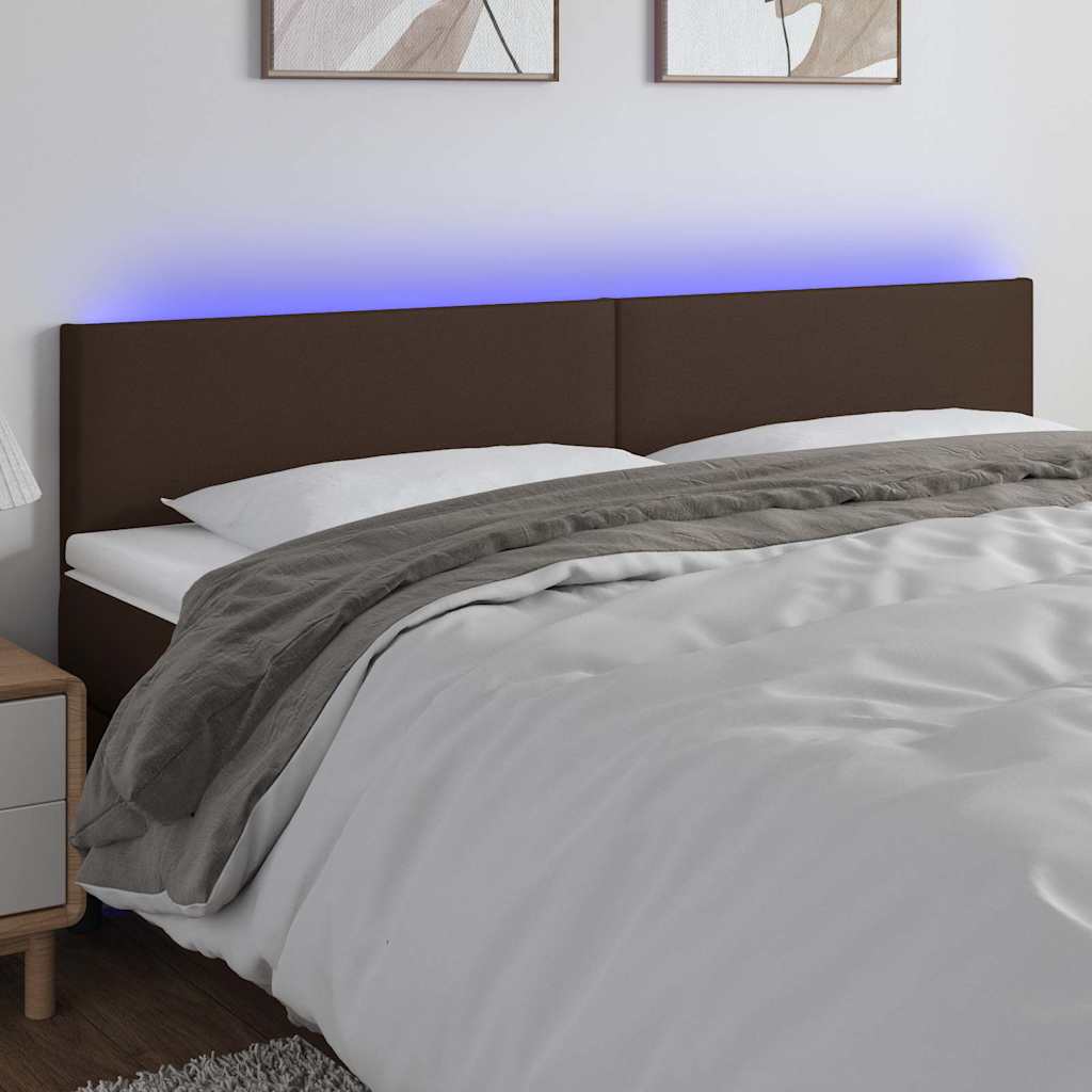 Κεφαλάρι Κρεβατιού LED Καφέ 180x5x78/88 εκ. από Συνθετικό Δέρμα - Pakobazaar