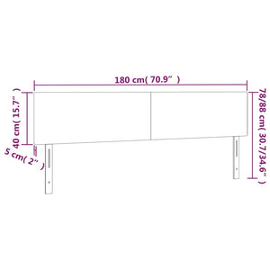 Κεφαλάρι Κρεβατιού LED Γκρι 180x5x78/88 εκ. από Συνθετικό Δέρμα