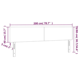 Κεφαλάρι Κρεβατιού LED Καπουτσίνο 200x5x78/88 εκ. Συνθετ. Δέρμα