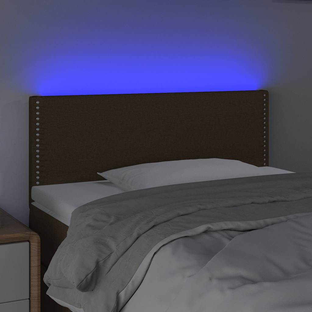 Κεφαλάρι Κρεβατιού LED Σκούρο Καφέ 80x5x78/88 εκ. Υφασμάτινο - Pakobazaar