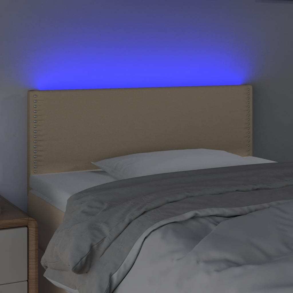 Κεφαλάρι Κρεβατιού LED Κρεμ 80 x 5 x 78/88 εκ. Υφασμάτινο - Pakobazaar
