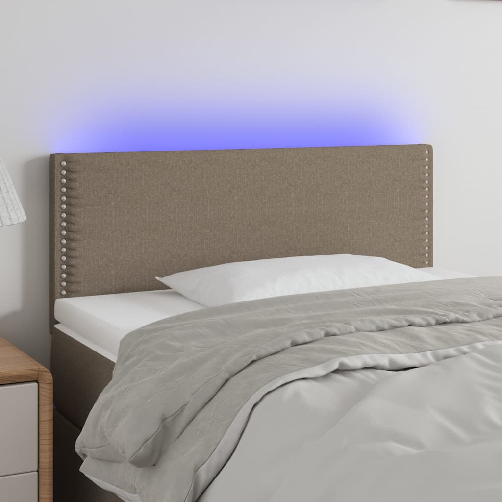 Κεφαλάρι Κρεβατιού LED Taupe 90x5x78/88 εκ. Υφασμάτινο