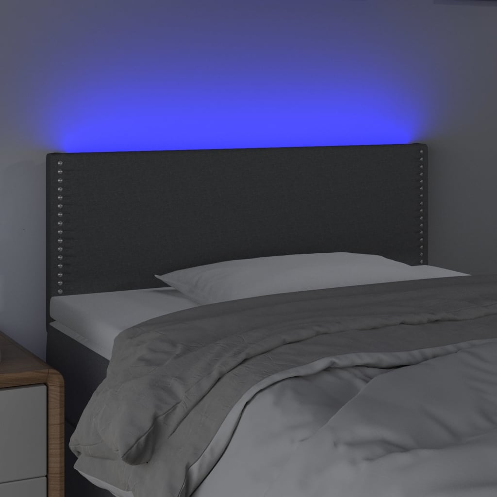 Κεφαλάρι Κρεβατιού LED Σκούρο Γκρι 100x5x78/88 εκ. Υφασμάτινο