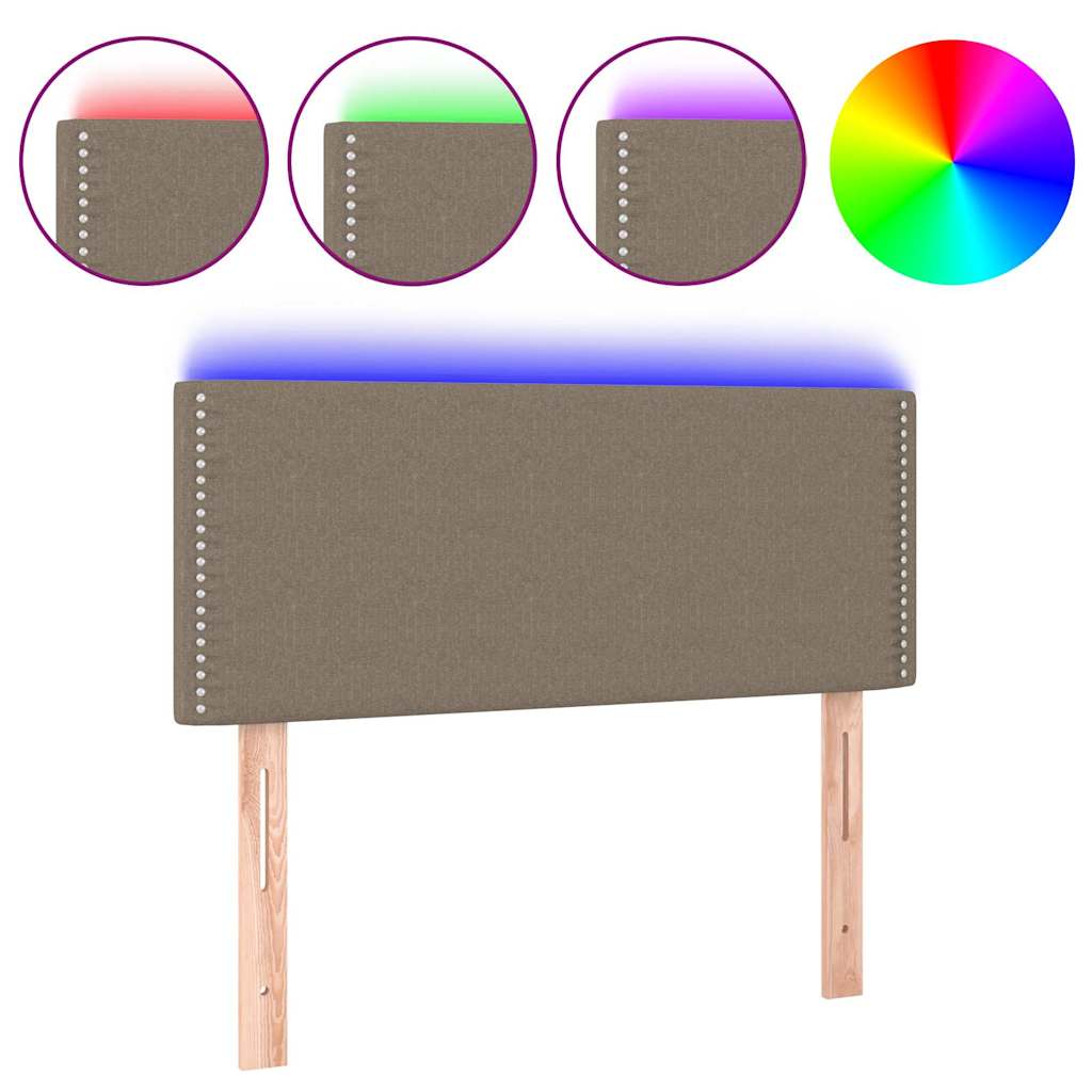 Κεφαλάρι Κρεβατιού LED Taupe 100x5x78/88 εκ. Υφασμάτινο
