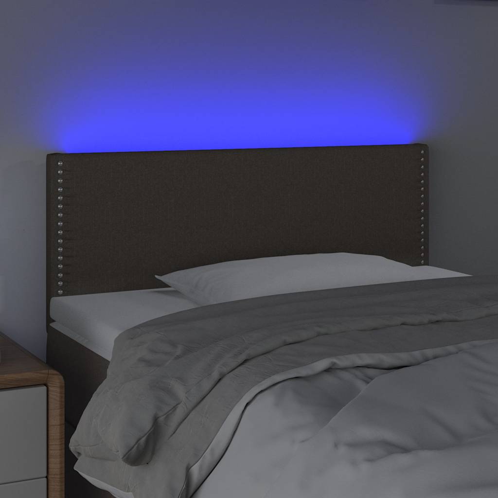 Κεφαλάρι Κρεβατιού LED Taupe 100x5x78/88 εκ. Υφασμάτινο