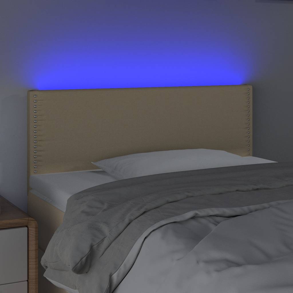 Κεφαλάρι Κρεβατιού LED Κρεμ 100x5x78/88 εκ. Υφασμάτινο - Pakobazaar