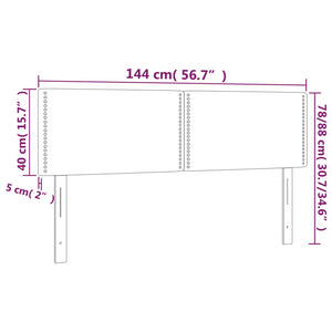 Κεφαλάρι Κρεβατιού LED Ανοιχτό Γκρι 144x5x78/88 εκ. Υφασμάτινο - Pakobazaar