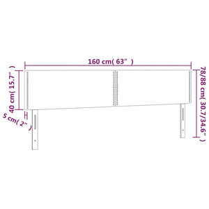 Κεφαλάρι Κρεβατιού LED Μαύρο 160x5x78/88 εκ. Υφασμάτινο