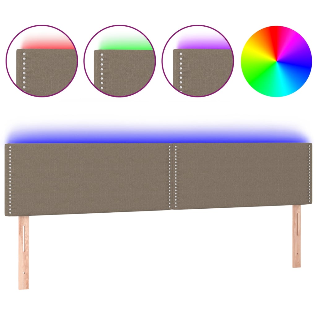 Κεφαλάρι Κρεβατιού LED Taupe 160x5x78/88 εκ. Υφασμάτινο - Pakobazaar