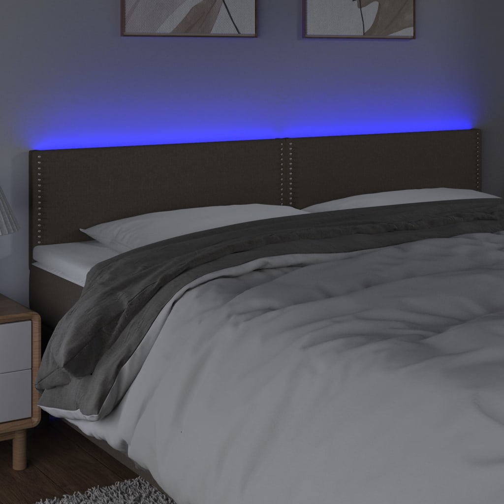 Κεφαλάρι Κρεβατιού LED Taupe 160x5x78/88 εκ. Υφασμάτινο - Pakobazaar