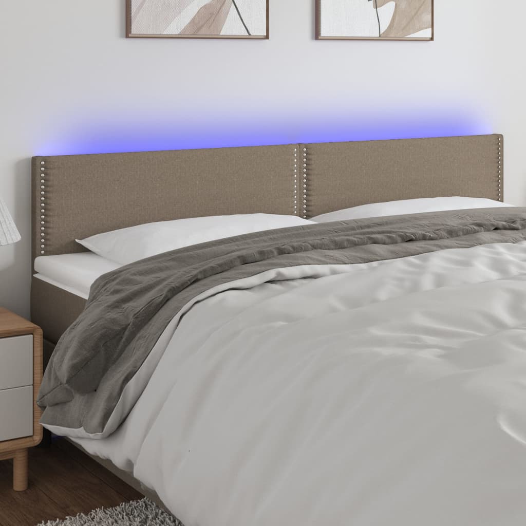 Κεφαλάρι Κρεβατιού LED Taupe 160x5x78/88 εκ. Υφασμάτινο - Pakobazaar