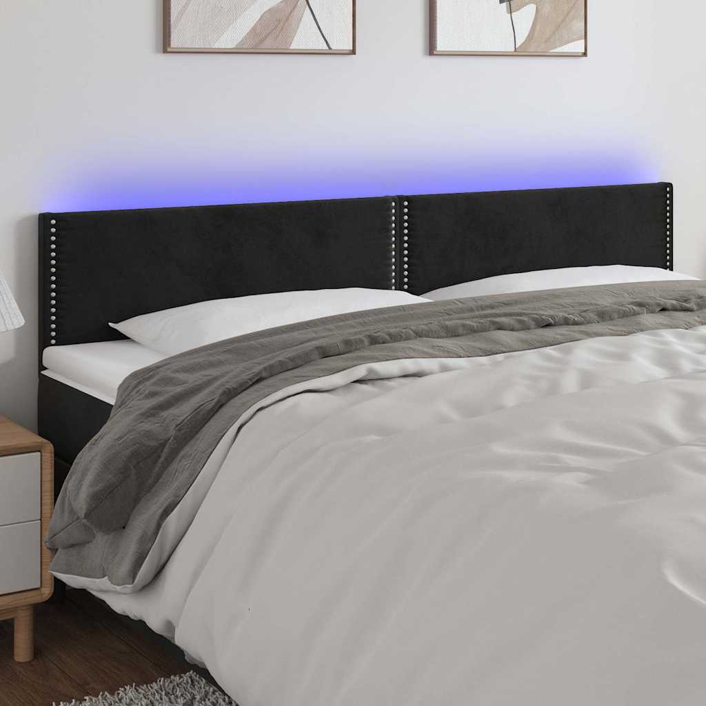 Κεφαλάρι Κρεβατιού LED Μαύρο 160x5x78/88 εκ. Βελούδινο - Pakobazaar