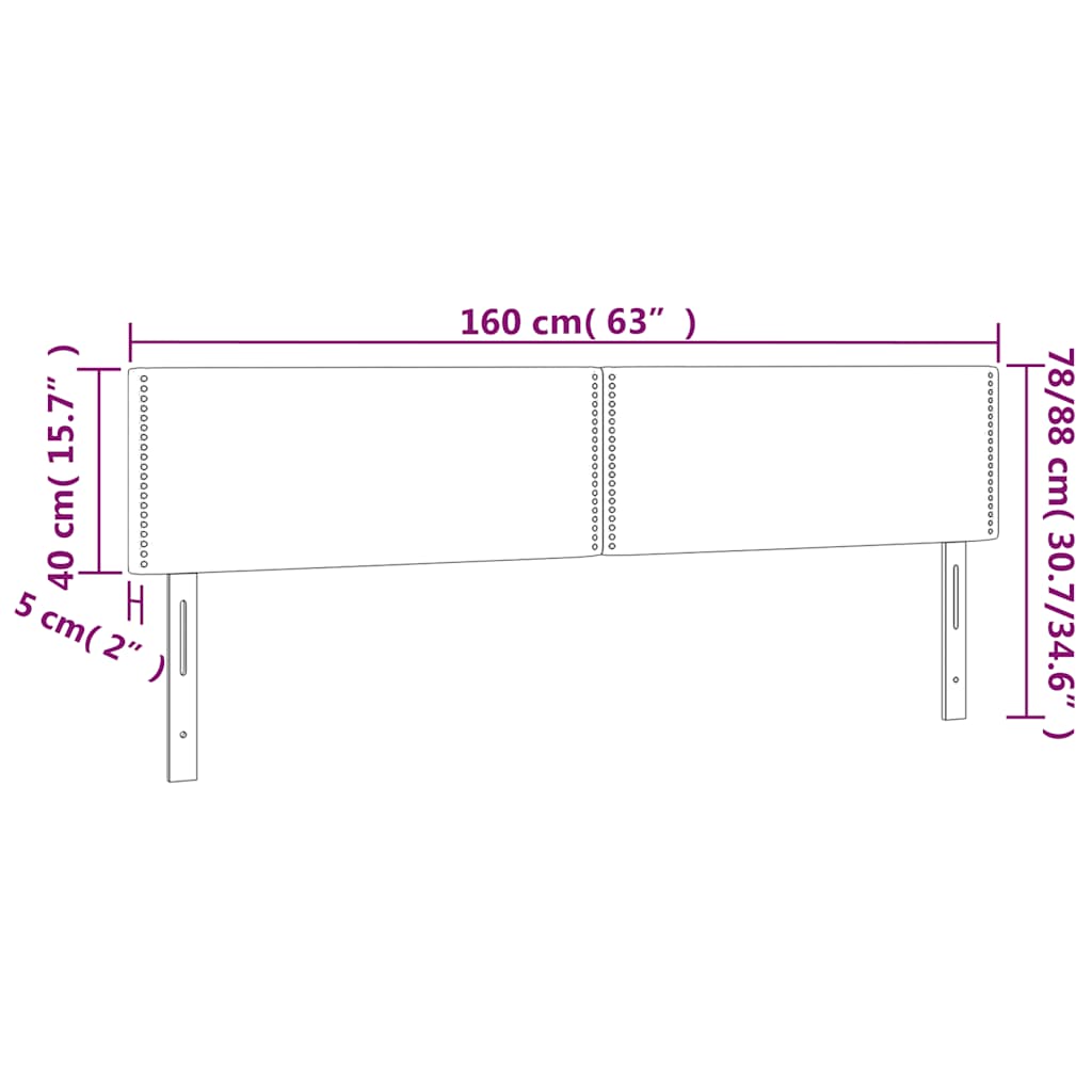 Κεφαλάρι Κρεβατιού LED Σκούρο Πράσινο 160x5x78/88 εκ. Βελούδινο - Pakobazaar