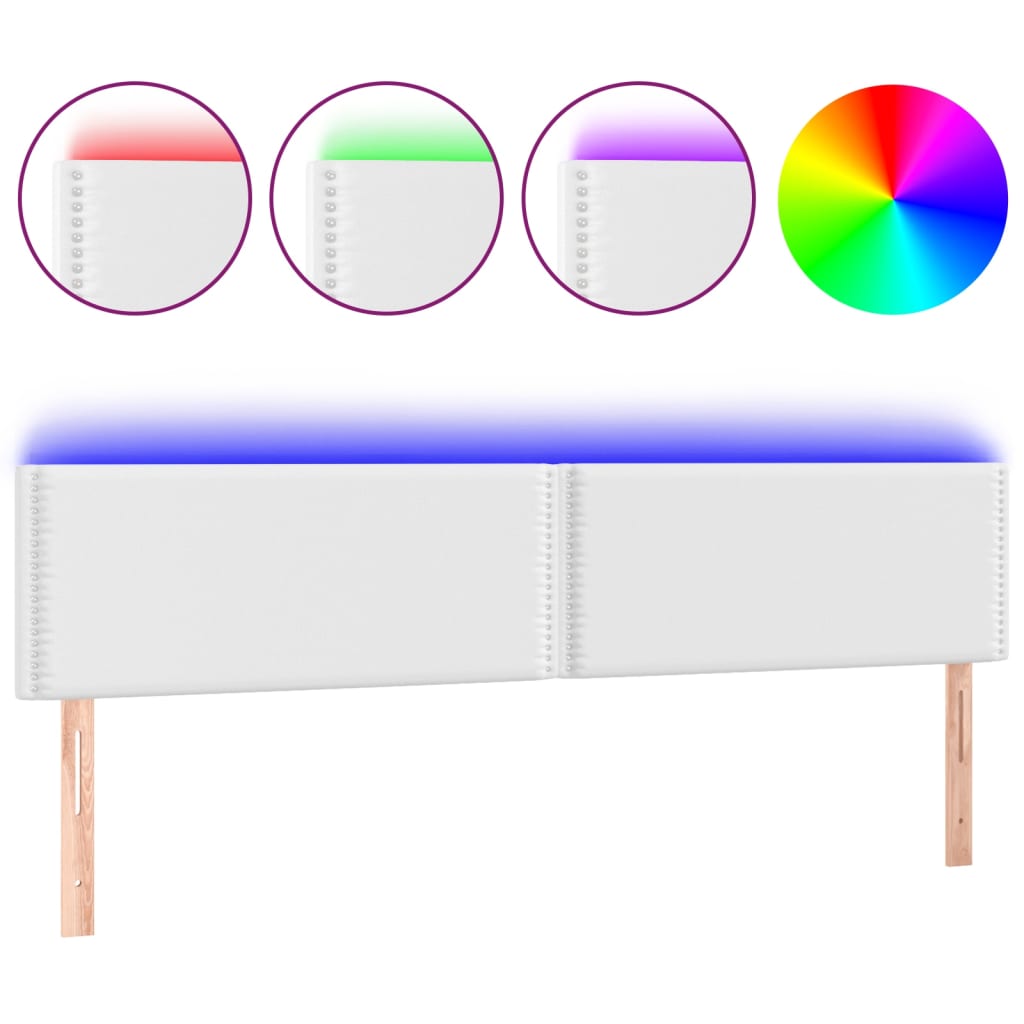 Κεφαλάρι Κρεβατιού LED Λευκό 180x5x78/88 εκ. Συνθετ. Δέρμα - Pakobazaar