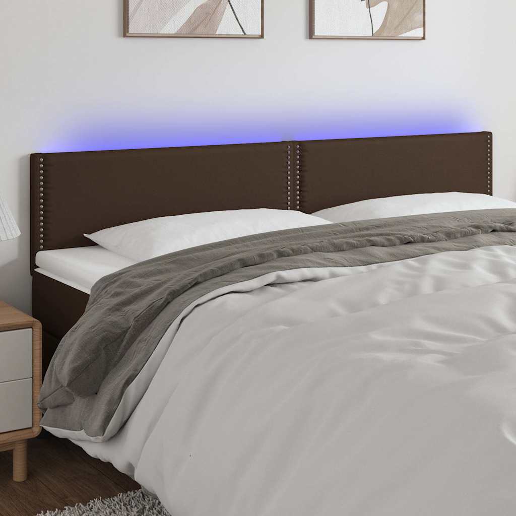 Κεφαλάρι Κρεβατιού LED Καφέ 180x5x78/88 εκ. από Συνθετικό Δέρμα - Pakobazaar