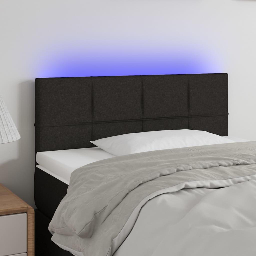Κεφαλάρι Κρεβατιού LED Μαύρο 80 x 5 x 78/88 εκ. Υφασμάτινο