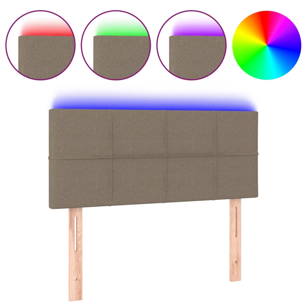 Κεφαλάρι Κρεβατιού LED Taupe 100x5x78/88 εκ. Υφασμάτινο
