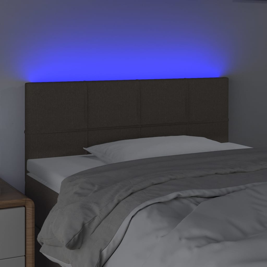 Κεφαλάρι Κρεβατιού LED Taupe 100x5x78/88 εκ. Υφασμάτινο