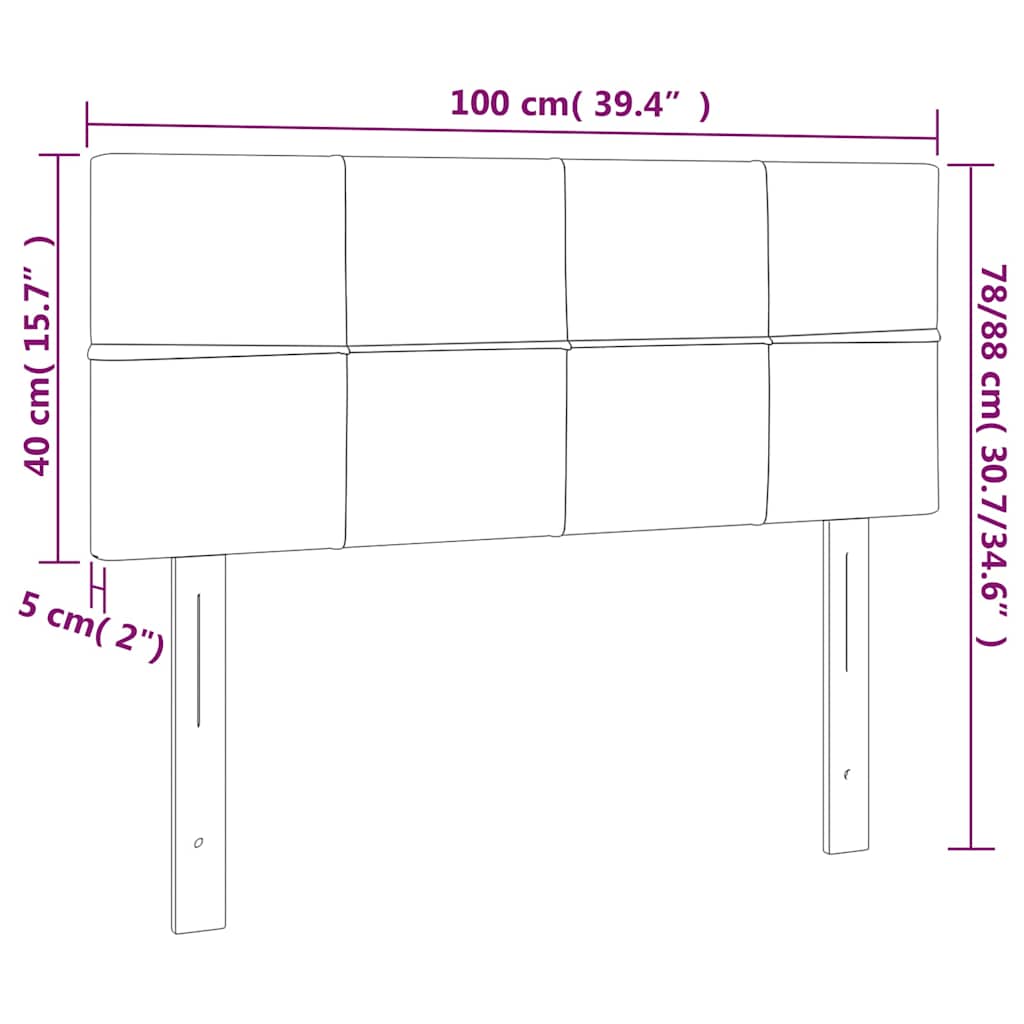 Κεφαλάρι Κρεβατιού LED Πράσινο 100x5x78/88 εκ. Υφασμάτινο