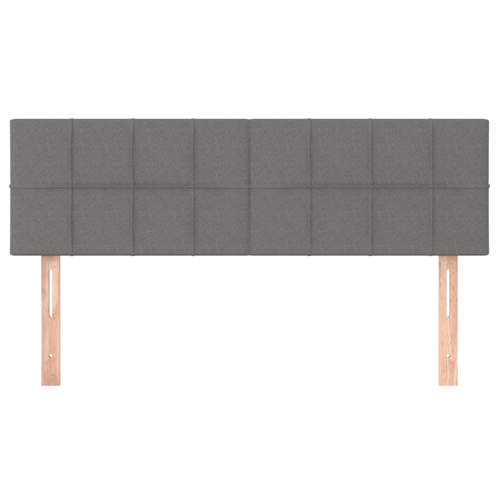Κεφαλάρι Κρεβατιού LED Σκούρο Γκρι 144x5x78/88 εκ. Υφασμάτινο