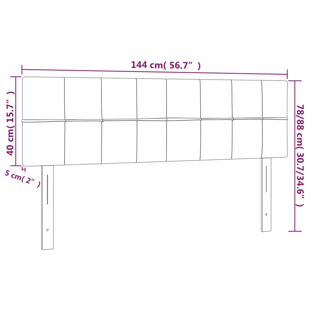 Κεφαλάρι Κρεβατιού LED Σκούρο Γκρι 144x5x78/88 εκ. Υφασμάτινο