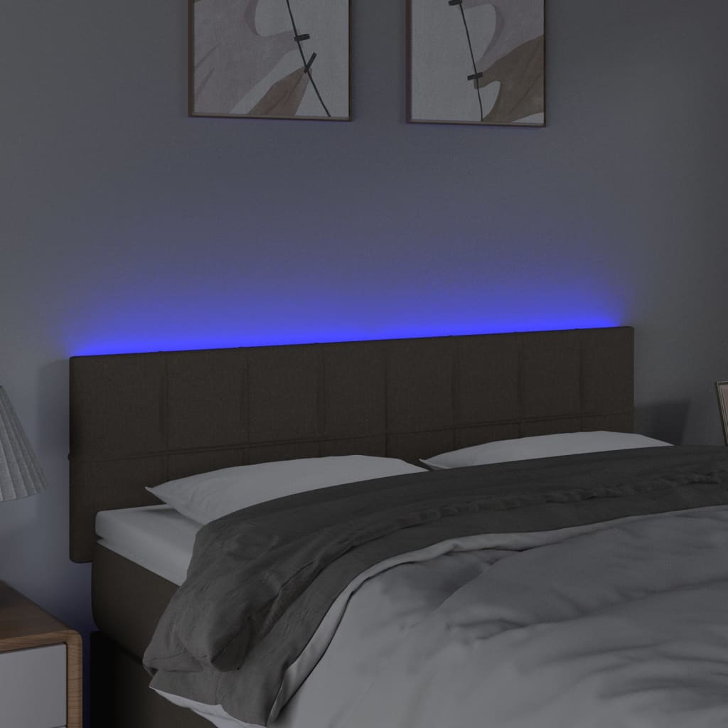 Κεφαλάρι Κρεβατιού LED Taupe 144x5x78/88 εκ. Υφασμάτινο