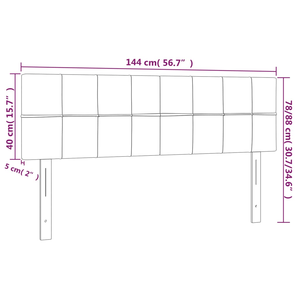 Κεφαλάρι Κρεβατιού LED Μπλε 144x5x78/88 εκ. Υφασμάτινο