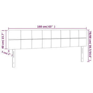Κεφαλάρι Κρεβατιού LED Μαύρο 160x5x78/88 εκ. Υφασμάτινο