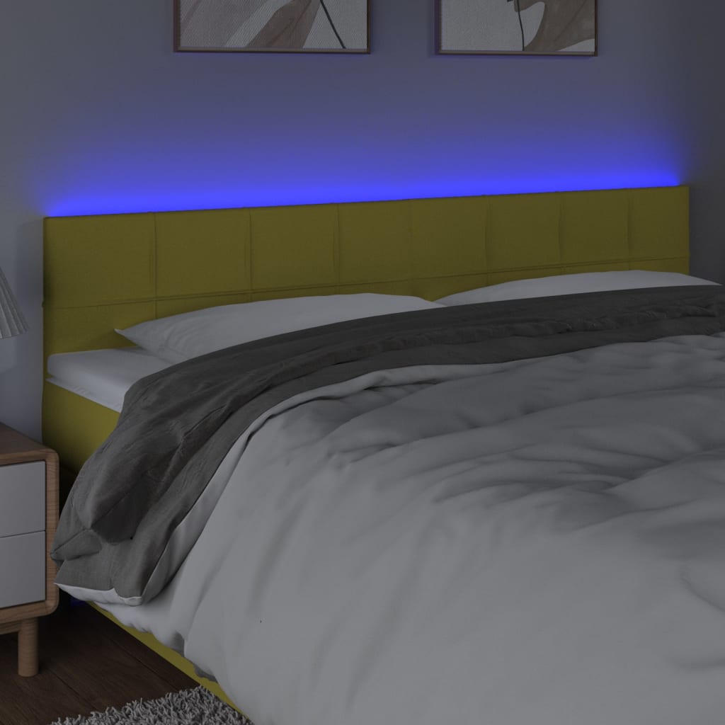Κεφαλάρι Κρεβατιού LED Πράσινο 180x5x78/88 εκ. Υφασμάτινο - Pakobazaar