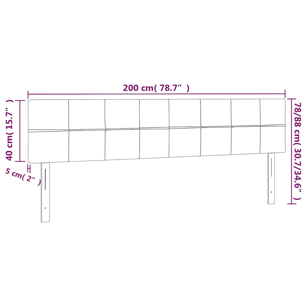Κεφαλάρι Κρεβατιού LED Πράσινο 200x5x78/88 εκ. Υφασμάτινο