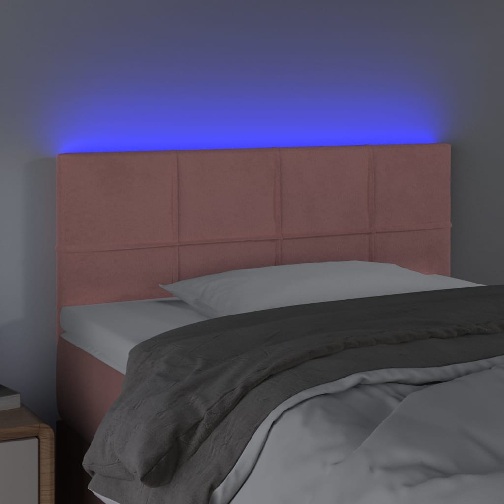 Κεφαλάρι Κρεβατιού LED Ροζ 80 x 5 x 78/88 εκ. Βελούδινο
